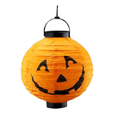 Balão Lanterna De Led Decoração Halloween Dia Das Bruxas Cor Laranja Abóbora