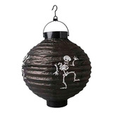 Balão Lanterna De Led Decoração Halloween Dia Das Bruxas Cor Preto Caveirão
