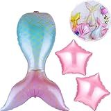 Balão Metalizado Cauda Sereia 85cm 2 Estrelas Metalizadas 45cm Calda Sereia Balão Balão Calda Sereia Para Crianças Decoração De Casamento Infantil Balões De Festa De Aniversário