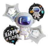 Balão Metalizado Estrela Foguete Astronauta Kit Com 8 Oferta