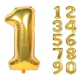 Balão Metalizado Número Pequeno 40cm Cores Dourado / Prata