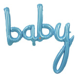 Balão Microfoil Escrita Baby Azul 3d