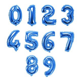 Balão Numero 32 Pol Azul Metalizado