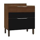 Balcão 1 Porta E 1 Gaveta Com Tampo Viv Luz Nogueira Black