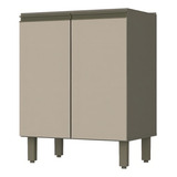 Balcão 60cm 2pts 100 Mdf S tampo Connect Duna cristal Henn Cor Marrom
