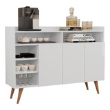 Balcão aparador Buffet Celta Retro 3 Portas Rede Móveis