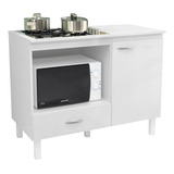 Balcão Armário Cooktop 4 Ou 5 Bocas Com 1 Porta 1 Gaveta Multiuso Para Cozinha Compacta Espaço Para Botijão