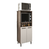 Balcão Armário Multiuso Off White P Forno Microondas Np Ac