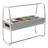 Balcão Buffet Self Serv Térmico Duplo 8 Cubas Quentes Saro