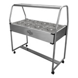 Balcão Buffet Self Service Duplo 8 Cubas Quentes Térmicas