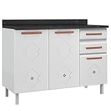 Balcão Com Tampo 3 Portas 2 Gavetas Mirage New Telasul