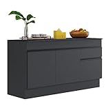 Balcão Cozinha Com Rodapé Gabinete Pia 150 Cm 3 Portas 1 Gaveta Veneza Multimóveis Mp2107 895 Preto