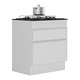 Balcão Cozinha Para Cooktop 70cm Com Rodapé 1 Porta 1 Gaveta Veneza Multimóveis V2118 Branco