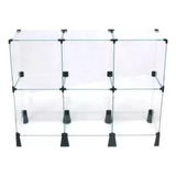 Balcão De Atendimento Modulado Em Vidro 6 Nichos 3lx2a 30x30