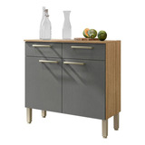 Balcão De Cozinha 90cm Nala 2 Portas 2 Gavetas Kits Paraná