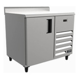 Balcão De Serviço Refrigerado Inox 1m 1 Porta Venâncio 220v