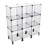 Balcão Estante Aramada 9 Nichos 30x30 C Vidro Em Cima