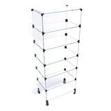 Balcão Estante Vitrine Vidro Loja Multiuso0 50 X 1 30 X 0 30 Cor Preto