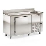 Balcão Frigorífico De Encosto GBFE 150 CD AI Aço Inox 347L Cuba Lado Direito Gelopar 220V