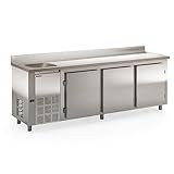 Balcão Frigorífico De Encosto GBFE 250 CE AI Aço Inox 765L Cuba Lado Esquerdo Gelopar 220V