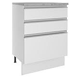 Balcao Gaveteiro Madesa Glamy G2460109GL Branco SE