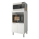 Balcão Multiuso Para Forno E Microondas 65cm Branco 2 Portas