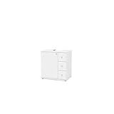 Balcão Para Banheiro 1 Porta E 3 Gavetas Branco Politorno