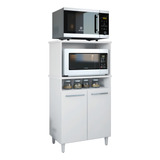 Balcão Para Forno E Micro ondas Ana 02 Portas Móveis Paraná Cor Branco