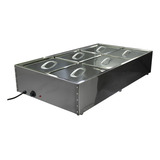 Balcão Rechaud Square Line Buffet Self Service Termico 6 Cubas Quentes Ekenox