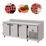 Balcão Refrigerado Encosto 3 Portas 2 00 Mts Aço Inox Kofisa