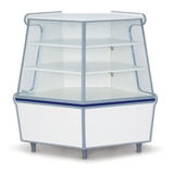 Balcão Seco Expositor De Produtos Com Vidro Frontal Curva