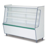 Balcão Seco Expositor Vitrine 1 40m Para Lanchonete padaria Cor Azul