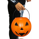 Balde Abóbora Fantasia Doce Halloween Grande Unissex Criança