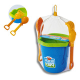 Balde Baldinho De Praia Kit C 4 Peças Brinquedo De Areia