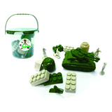 Balde Blocos Exercito Carrinho Tanque Soldados