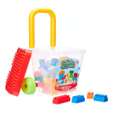 Balde Carrinho De Puxar Com 50 Blocos 5032 Gulliver