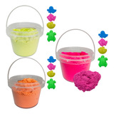 Balde De Areia Magica Cinética 1kg 9 Pçs Brincar Crianças