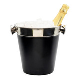 Balde De Gelo Champagne Champanheira Inox 4l Linha Black Cor Preto