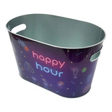 Balde De Gelo Happy Hour Oval Para Cerveja Em Metal De 10l