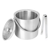 Balde De Gelo Tampa E Pegador Aço Inox Parede Dupla
