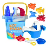 Balde De Praia Infantil Kit C 8 Peças Para Brincar Areia