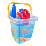 Balde De Praia Infantil Kit C 8 Peças Para Brincar Areia