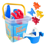 Balde De Praia Infantil Kit C 8 Peças Para Brincar Areia