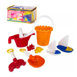 Balde De Praia Kit C 8 Peças Para Brincar Areia Infantil