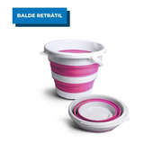 Balde Dobrável Retrátil 10l Silicone Desmontável