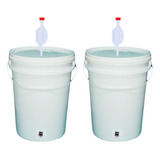 Balde Fermentador 22l C Alça Plástica Hermético Kit C 2 Un