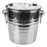 Balde Gelo Champagne Cerveja Grande Inox 2 Alças 8 Litros