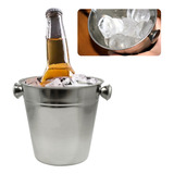 Balde Gelo Inox Cerveja Drink Barman Pequeno Alça 970 Ml