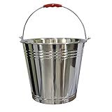 Balde Inox Multiuso Com Alça 8 Litros Industrial Ordenha Graduado