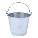 Balde Inox Para Leite Alimento Reto 5l Graduado Reforçado